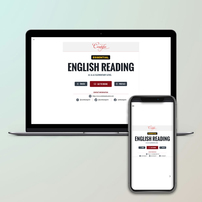 Essential English Reading A1-A2 Elementary Level Interactive E-Book